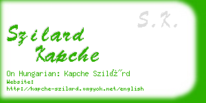 szilard kapche business card